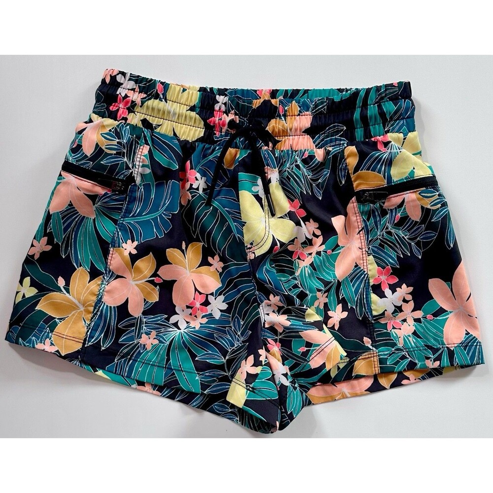 Girls Hawaiian Floral Pull On Shorts Tropical Beach Summer Size L 10-12
